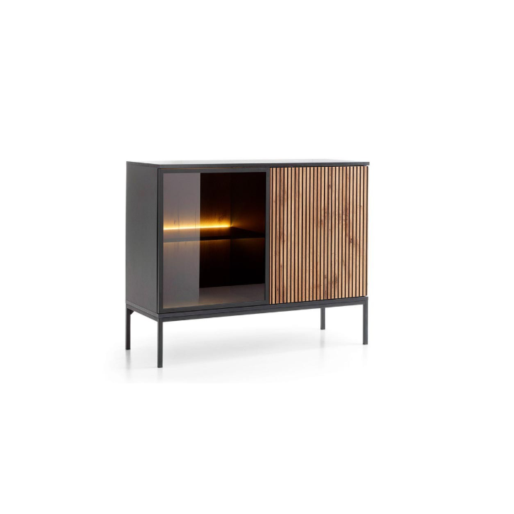 Ensemble meuble TV SENTO couleur Chêne Wotan / Noir